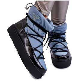 Botas De Nieve Con Cordones De Mujer Azul Carrios