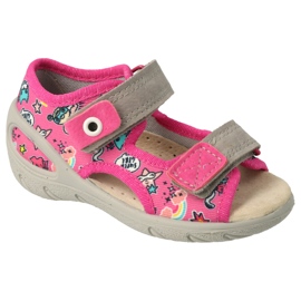 Zapatos befado niño pu 065X171 rosa gris