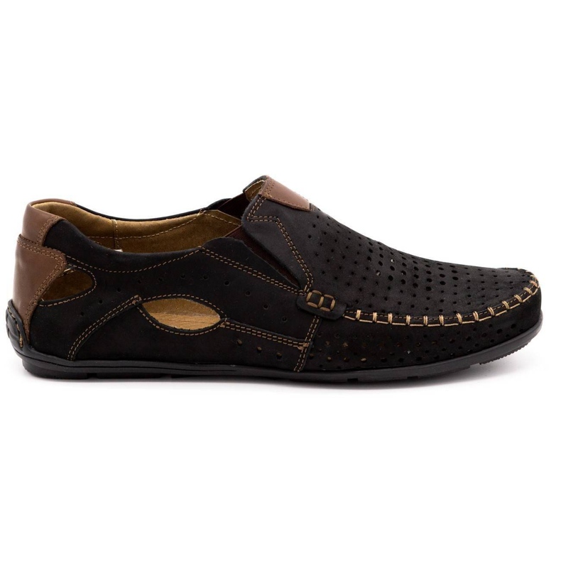 Olivier Zapatos de verano mocasín 901 de hombre negro