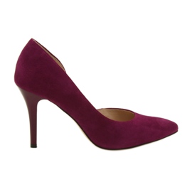 Zapatos de salón mujer ante anis cereza rojo multicolor Zapatos de salón mujer ante anis cereza rojo multicolor