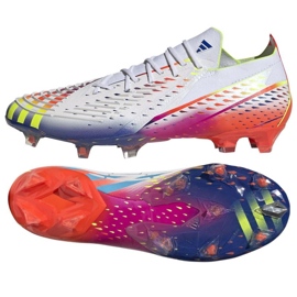 Adidas Predator Edge.1 L Fg M GW1022 zapatos de fútbol blanco, mezcla de colores blanco