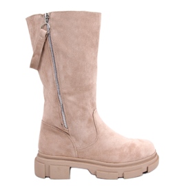 PA1 Botas planas mujer Slade Marrón beige