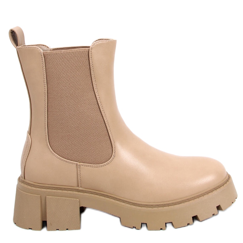 BM Botines Chelsea de caña alta Rumer Khaki beige caqui
