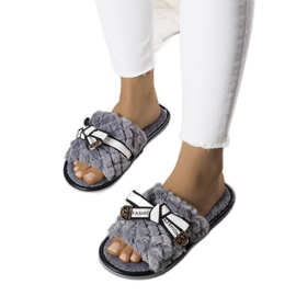 BM Pantuflas grises con lazo de Peter