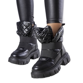 Botas para la nieve sin cordones con aislamiento negras de Francisco negro