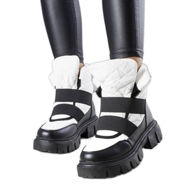 Botas para la nieve sin cordones con aislamiento blancas de Francisco blanco