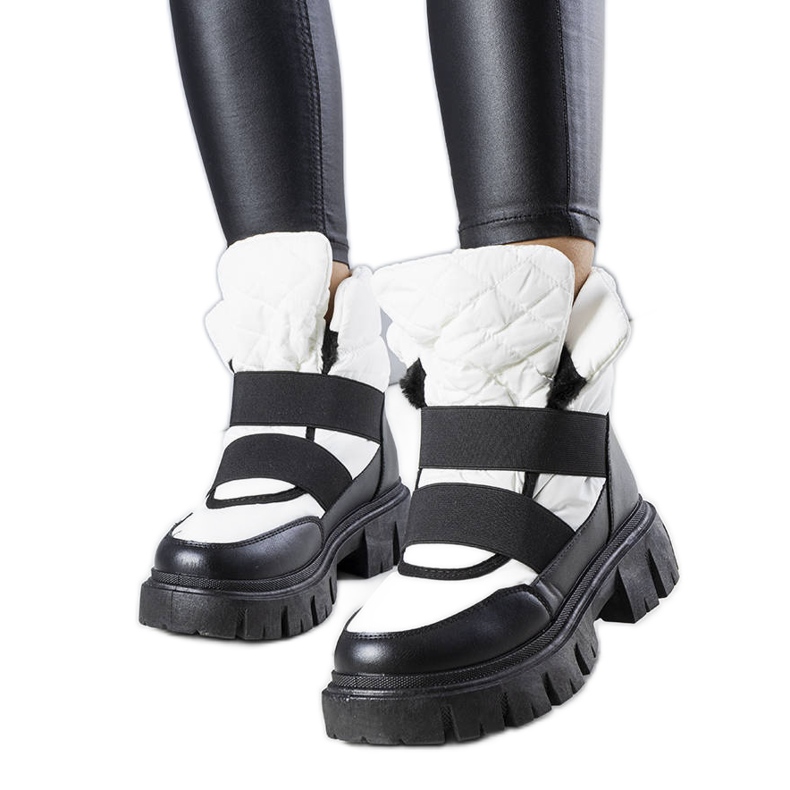 Botas para la nieve sin cordones con aislamiento blancas de Francisco blanco Botas para la nieve sin cordones con aislamiento blancas de Francisco blanco