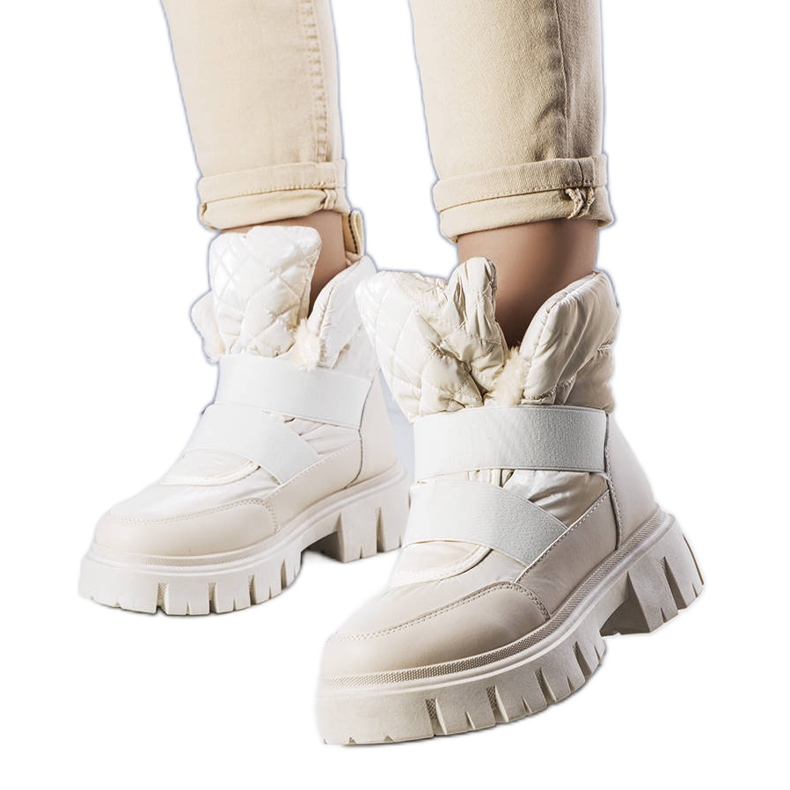 Botas para la nieve sin cordones con aislamiento beige de Francisco