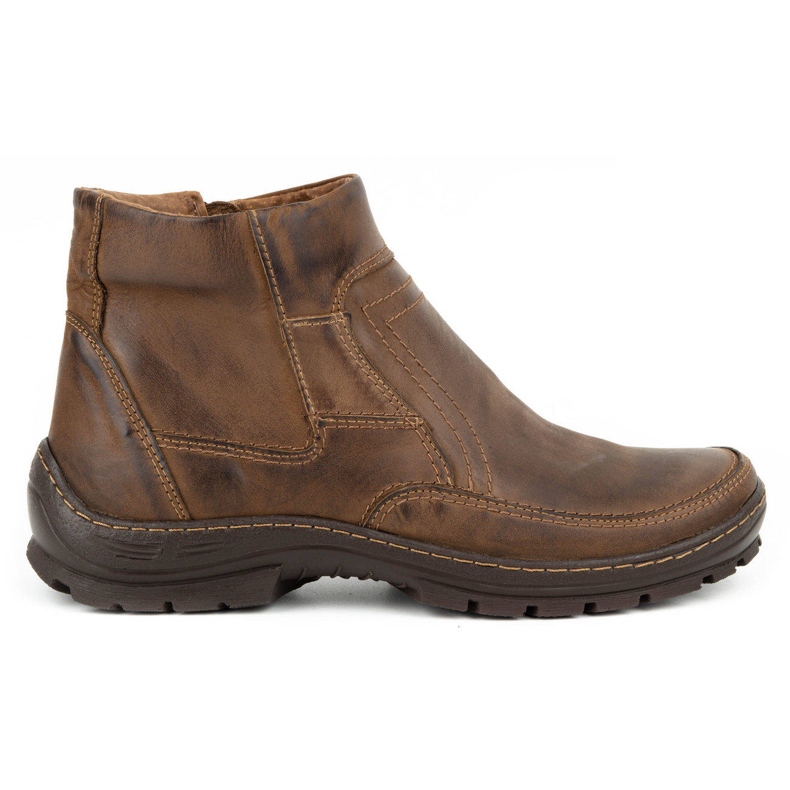 Olivier Botas de piel de invierno para hombre 354MP marrón oscuro Olivier Botas de piel de invierno para hombre 354MP marrón oscuro