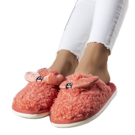 BM Pantuflas rosa oscuro con pelo de Rosny