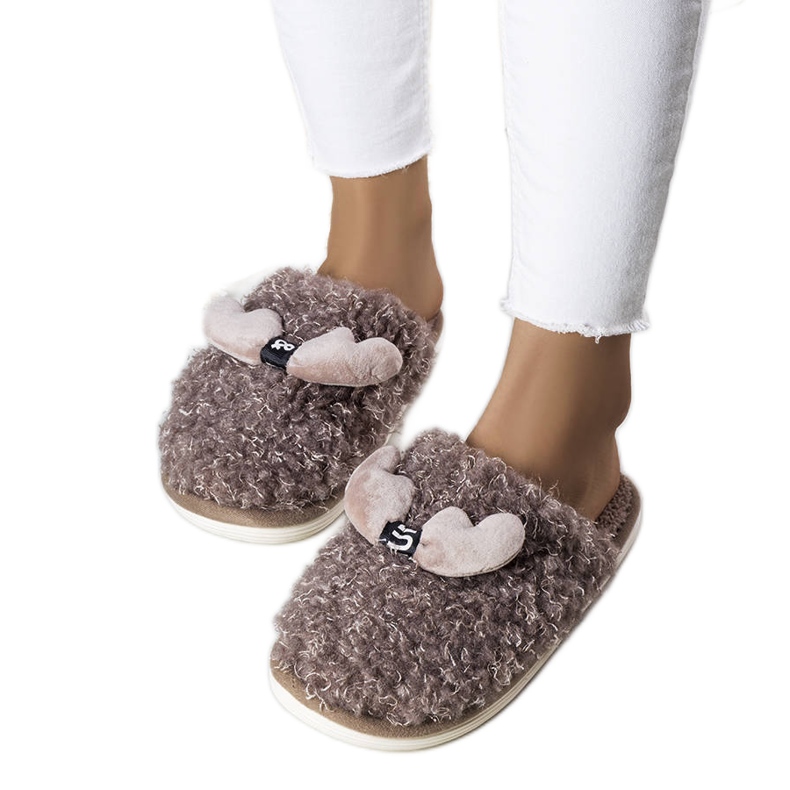 BM Babuchas marrones con pelo de Rosny marrón BM Babuchas marrones con pelo de Rosny marrón