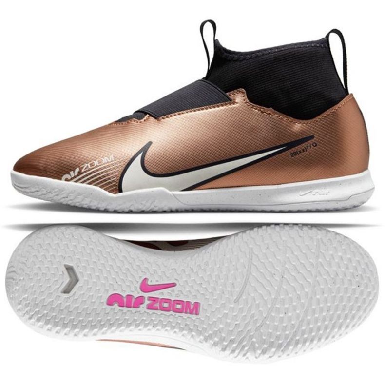 Nike Zoom Mercurial Vapor 15 Academy Qatar Ic Jr DR6050 810 zapatos de fútbol marrón blanco