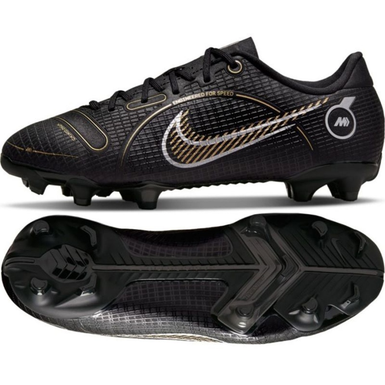 Zapatos de fútbol Nike Mercurial Vapor 14 Academy FG/MG Jr DJ2856 007 negro negro