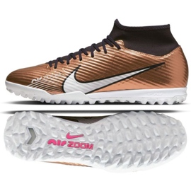 Nike Zoom Mercurial Superfly 9 Academy Qatar Tf M DR5948 810 zapatos de fútbol oro, marrón dorado