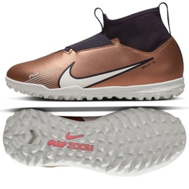 Nike Zoom Mercurial Superfly 9 Academy Qatar Tf Jr DR6053 810 zapatos de fútbol oro, bronce dorado