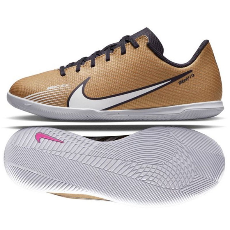 Nike Mercurial Vapor 15 Club Qatar Ic Jr DR6051 810 zapatos de fútbol marrón dorado dorado