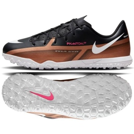 Nike Phantom GT2 Club Qatar Tf Jr DR6064 810 zapatos de fútbol marrón, negro beiges y marrones