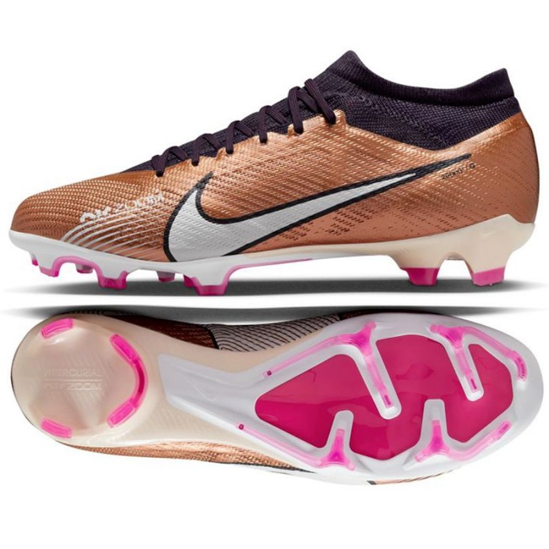 Nike Zoom Mercurial Vapor 15 Pro Qatar Fg M DR5938 810 zapatos de fútbol marrón beiges y marrones