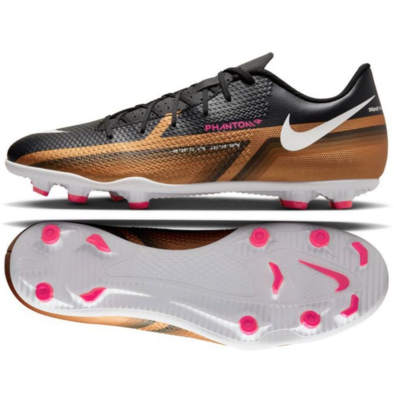 Nike Phantom GT2 Club Qatar FG/MG M DR5968 810 zapatos de fútbol marrón, negro beiges y marrones