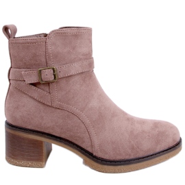 BM Botas tacón ancho Aretha Khaki beige