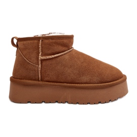 Botas Bajas Para La Nieve De Gamuza De Moda Camel Nucca marrón