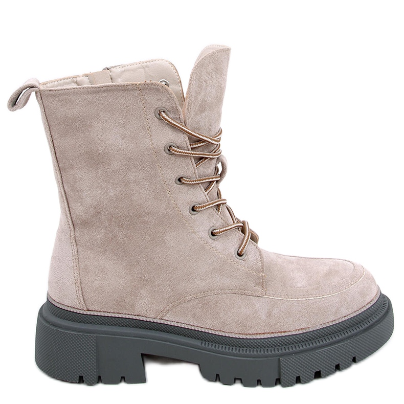 Botines con cordones Roisin Kaki de ante beige