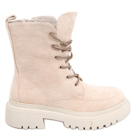 PA1 Botas con cordones ante Roisin Beige