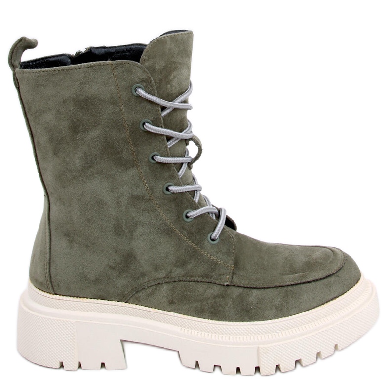 Botas con cordones de ante verde Roisin