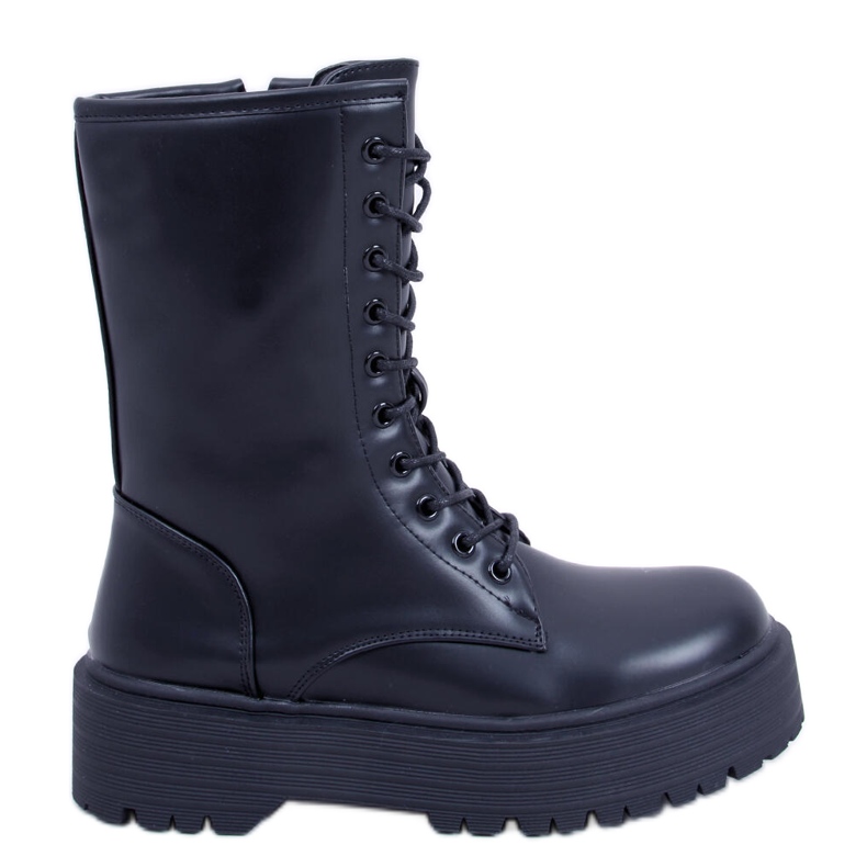 BM Botas con cordones sobre suela alta Rage Black negro