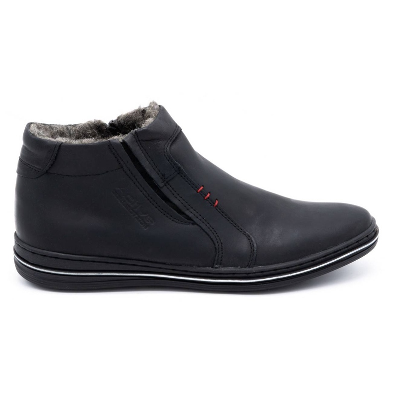 Polbut Zapatos de cuero para hombres de invierno 381 negro