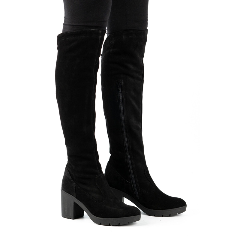 Olivier Botas de gamuza negra calentadas en el puesto de Margaret. negro