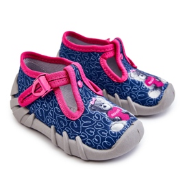 BEFADO S.A. Zapatos Pantuflas Befado Oso 110P469 Marino-Rosa azul marino
