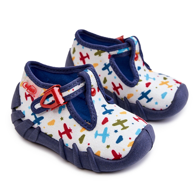 BEFADO S.A. Zapatos Pantuflas Befado Planes 110P463 Blanco y Marino azul marino