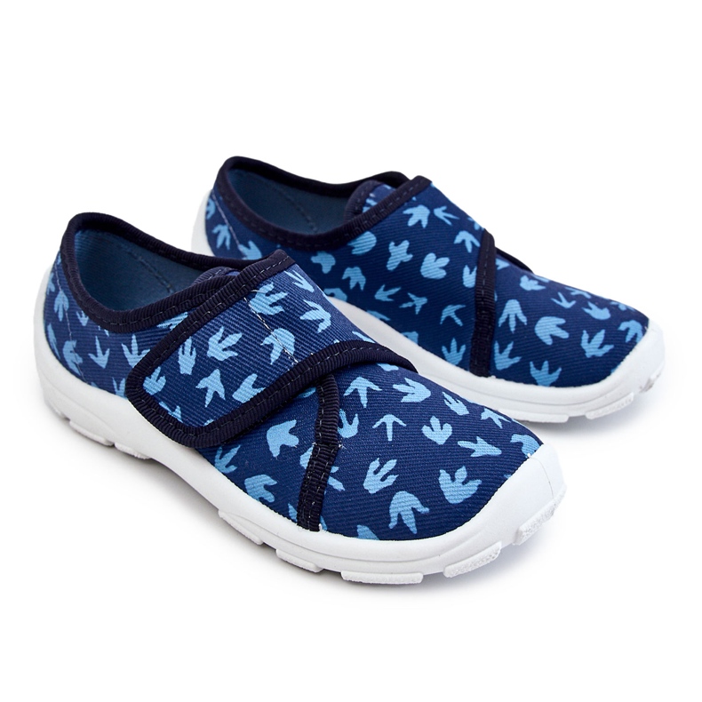 BEFADO S.A. Pantuflas Infantiles Befado Huellas de un Dinosaurio 974X476 Azul Marino