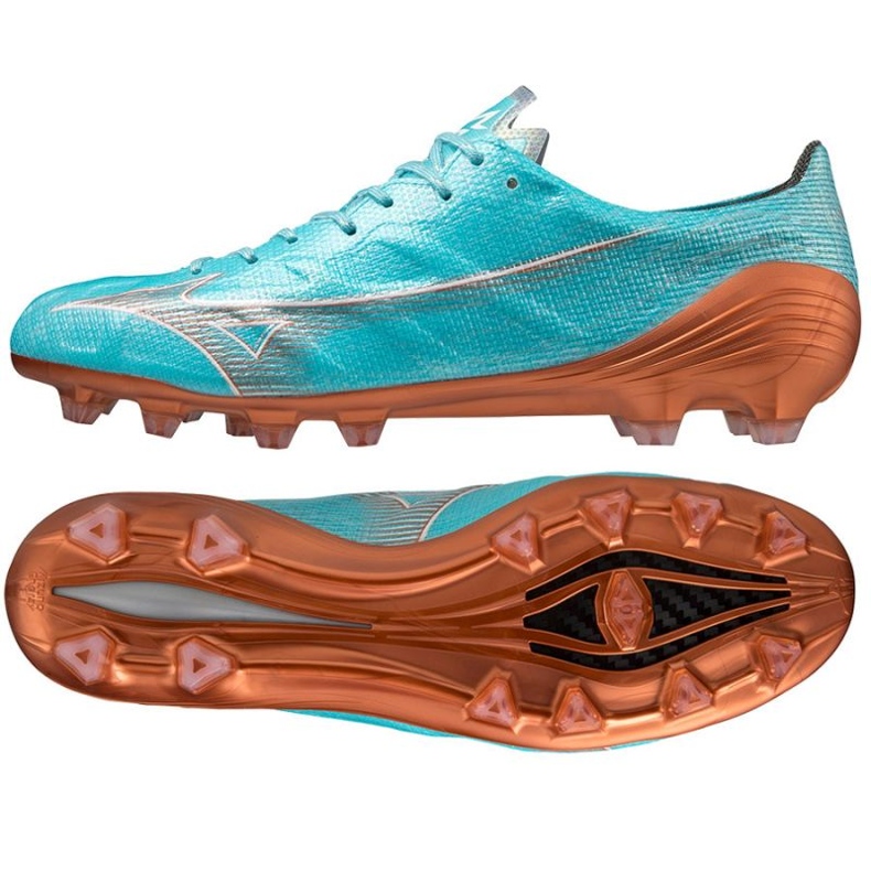 Mizuno Morelia Alpha Japón Md M P1GA236025 zapatos de fútbol azul azul
