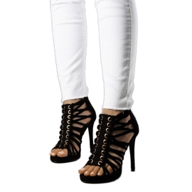 Sandalias negras tacón Pompis negro