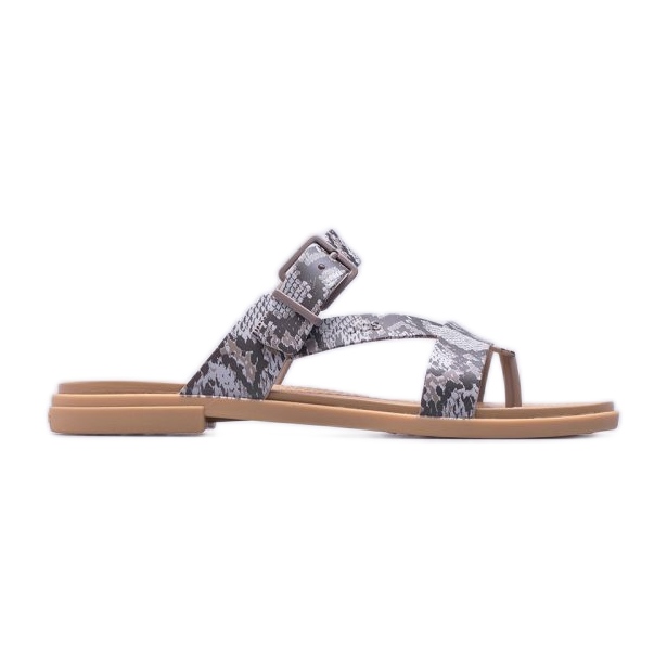 Sandalias Crocs Tulum Toe Post W 206108-15W beige marrón