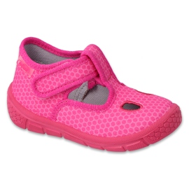 Pantuflas infantiles befado con velcro 630P003 rosa