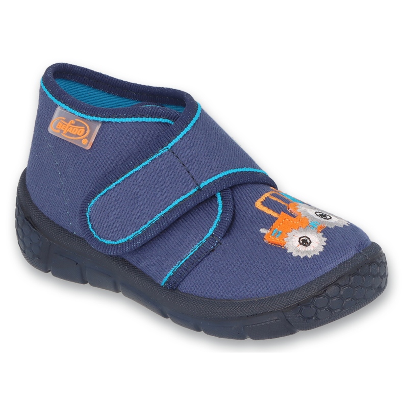 Befado Children's Navy Blue Children's Slippers 538p089 Orange Tractor azul Befado Children's Navy Blue Children's Slippers 538p089 Orange Tractor azul