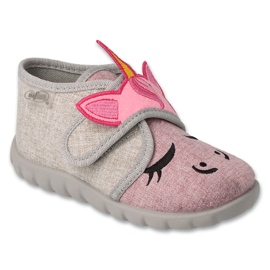 Zapatillas para niños de Befado 465p110 gris con aplicación beige