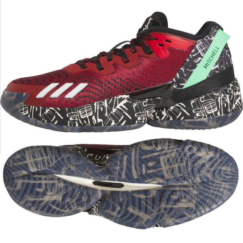 Zapatillas de baloncesto adidas DONIssue 4 IF2162 rojo burdeos