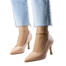 BM Zapatos beige de tacón bajo de Jayda BM Zapatos beige de tacón bajo de Jayda