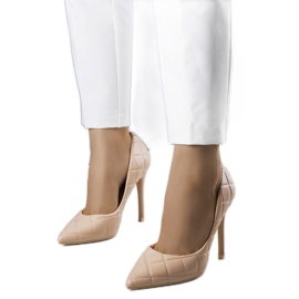 Tacones altos acolchados beige Lore