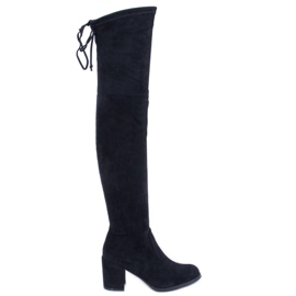 PA1 Botas hasta el muslo con tacón de Winona Black negro PA1 Botas hasta el muslo con tacón de Winona Black negro