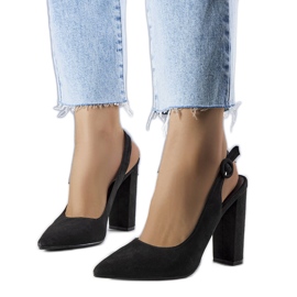 PA1 Zapatos negros de tacón abierto Jaylee