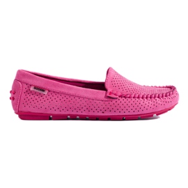 Mocasines mujer calados Shelovet elastico fucsia rosa