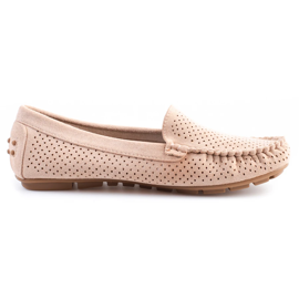 SHELOVET Mocasines calados de mujer beige