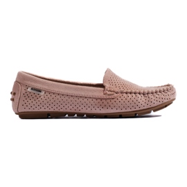 Mocasines mujer calados Shelovet elástico rosa claro rosado