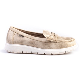 Mocasines mujer Shelovet dorado con suela flexible