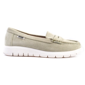 Mocasines de mujer Shelovet verde con suela flexible